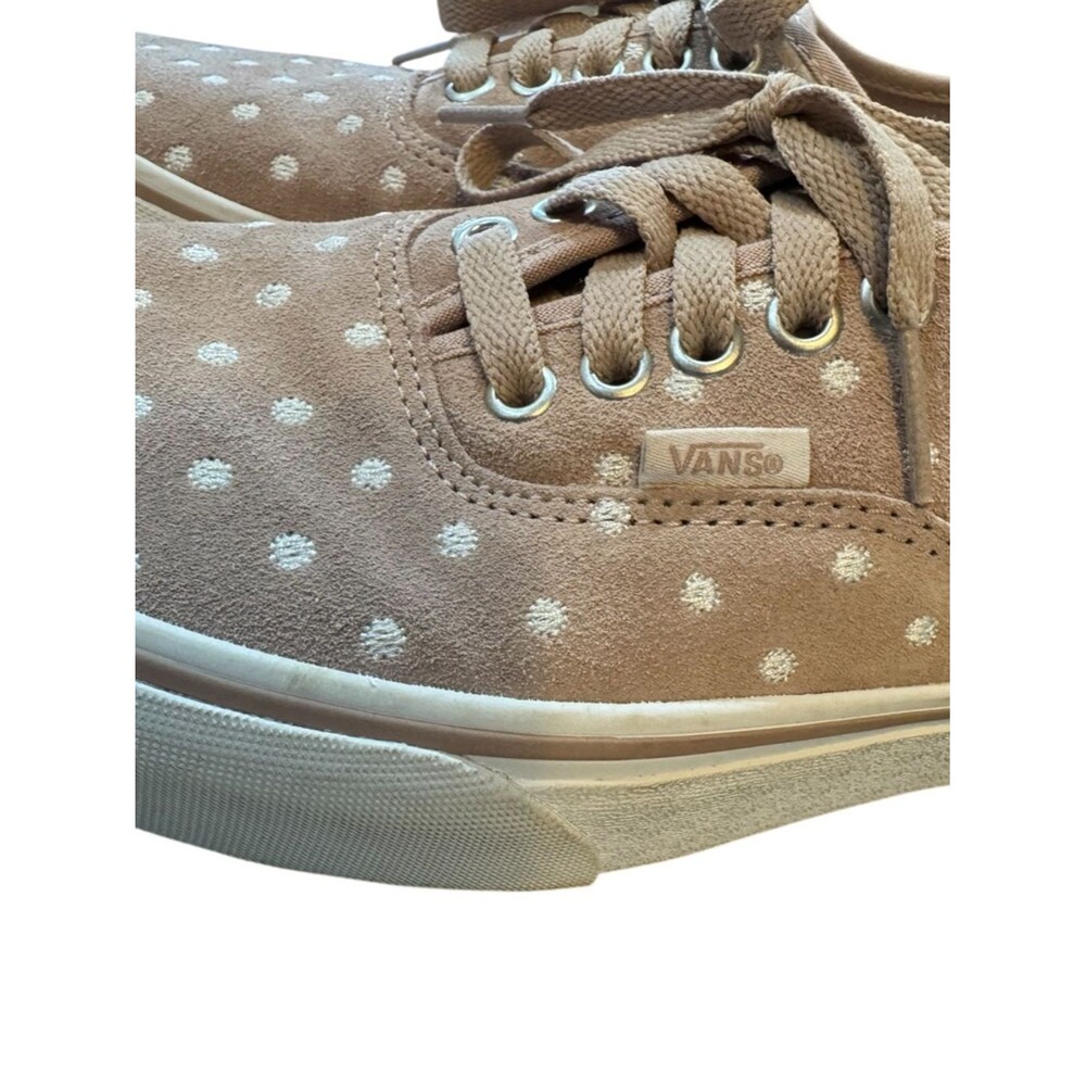 SOLD-Vans Authentic Platform 2.0 Suede Polka Dot Sneakers - Light Pink & White - Picture 6 of 14
